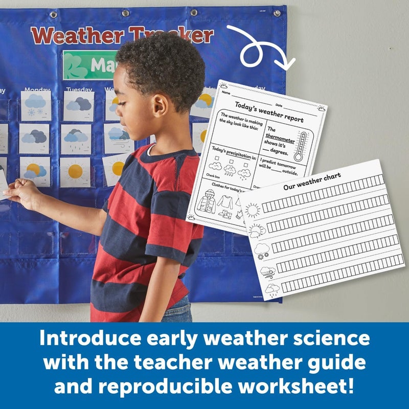 Learning Resources Weather Tracker Pocket Chart,102 Pieces,Ages 5+, School Supplies for Teachers, Classroom Supplies, Teacher Resources - Image 3